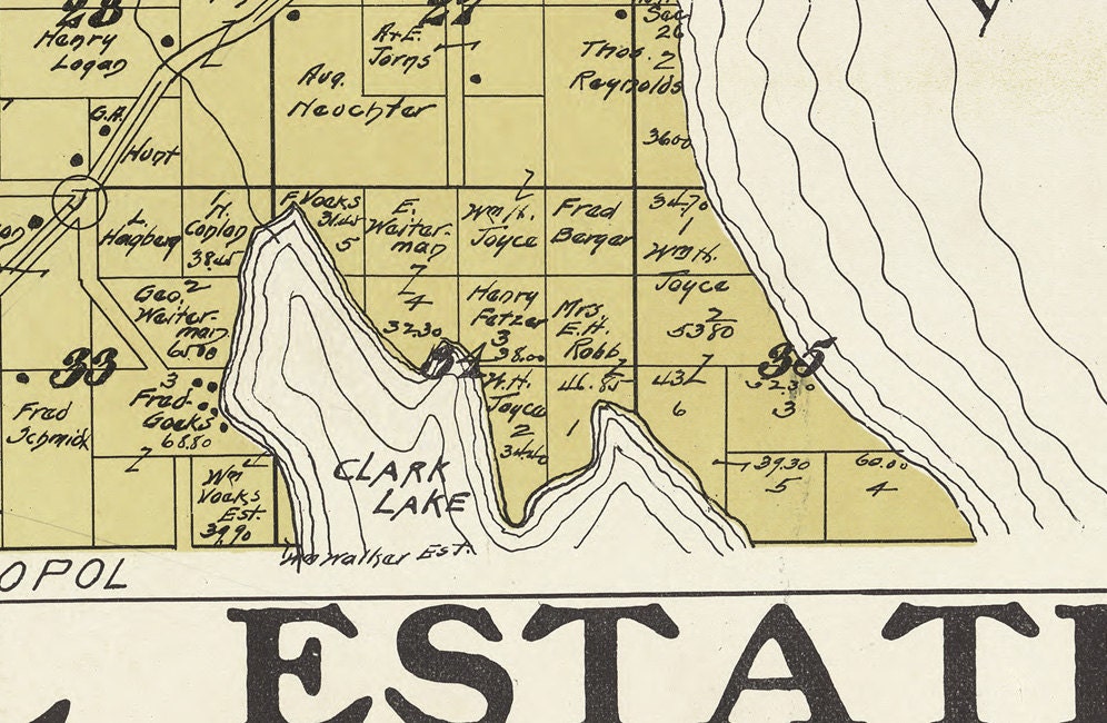 1914 Map of Jacksonport Township Door County Wisconsin