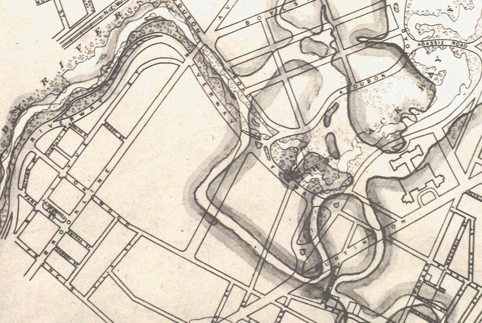 1937 Map of Boston Mass Inner Harbor