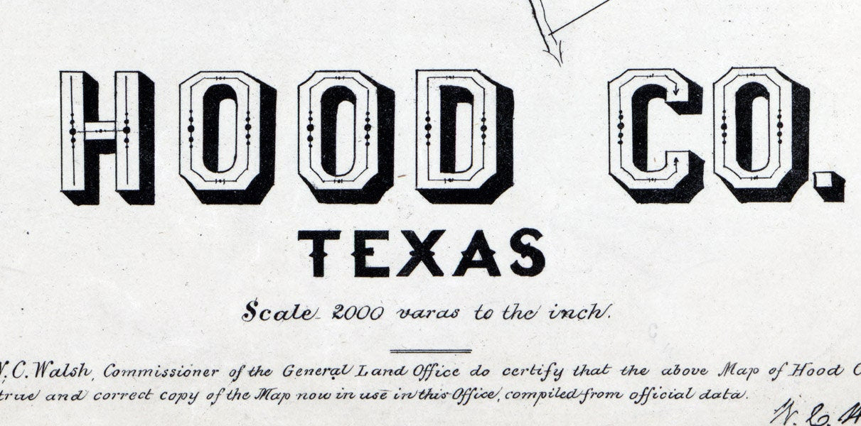 1879 Map of Hood County Texas