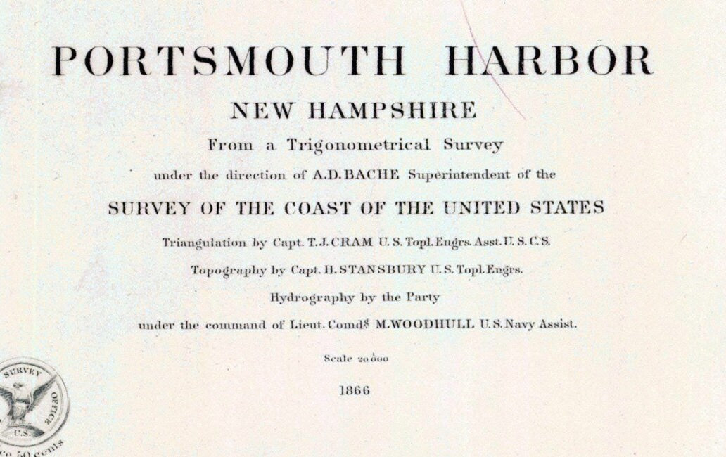 1854 Nautical Map of Portsmouth Harbor New Hampshire