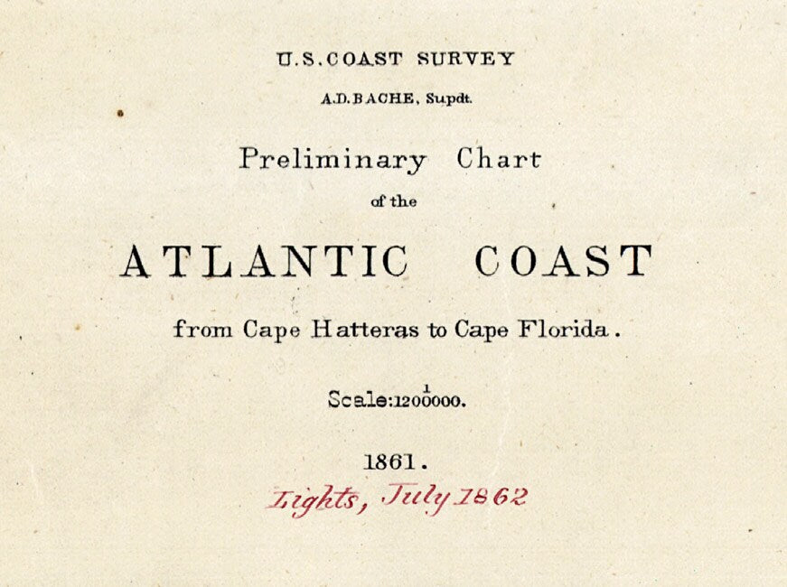 1861 Map of Cape Hatteras to Cape Florida