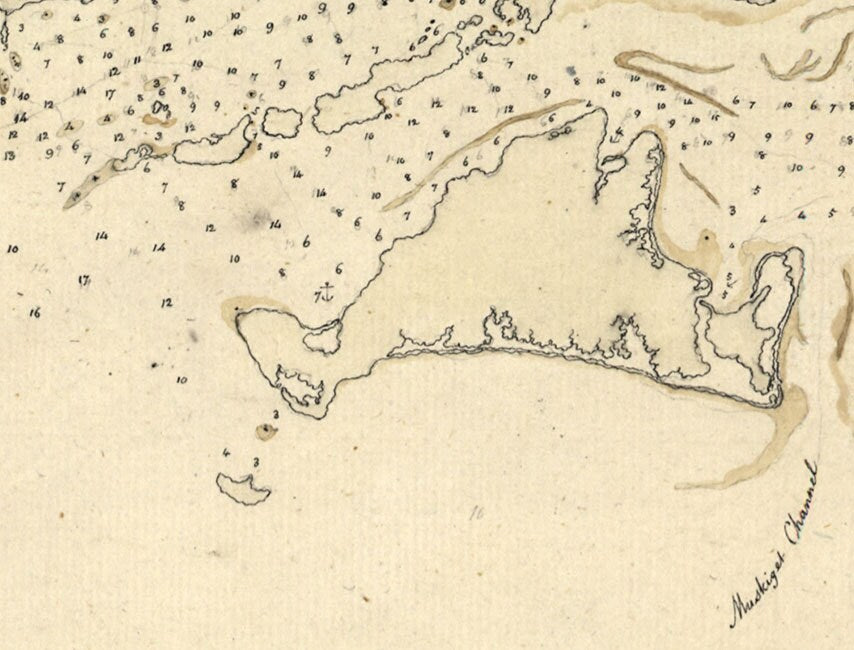 1778 Map of Long Island NY to Nantucket Shoals Massachusetts