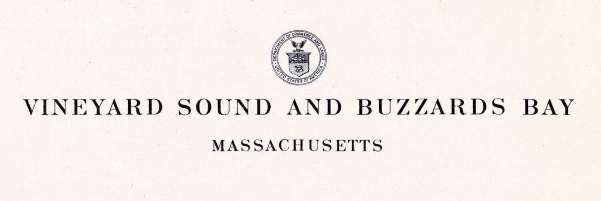 1913 Nautical Map of Marthas Vineyard Sound & Buzzards Bay Mass
