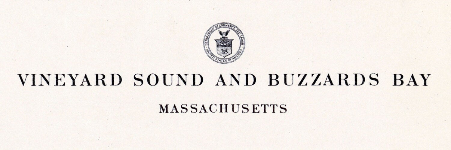 1913 Nautical Map of Marthas Vineyard Sound & Buzzards Bay Mass