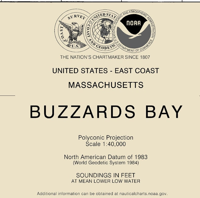 2014 Nautical Map of Buzzards Bay Massachusetts