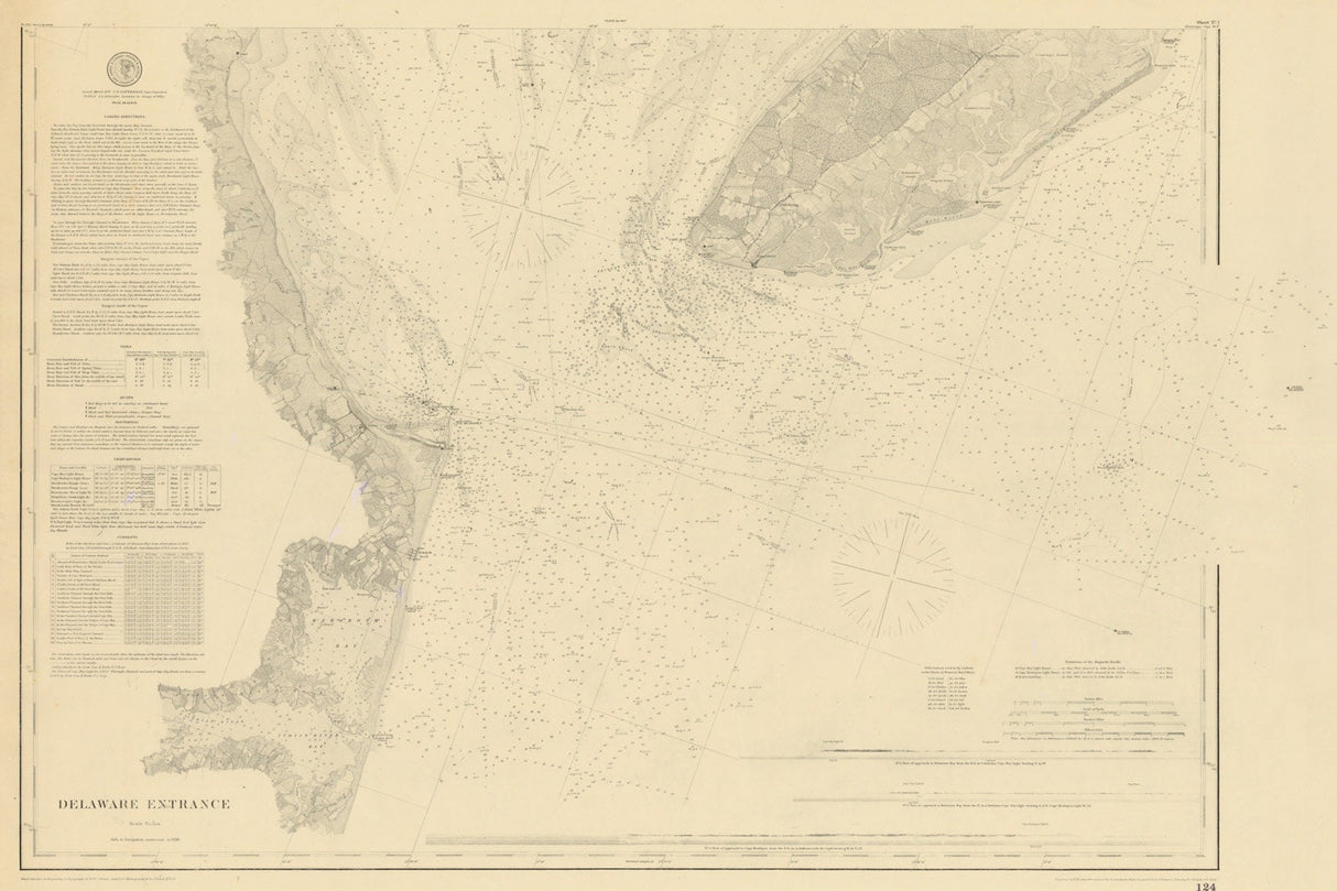 1886 Nautical Map of the Delaware Entrance