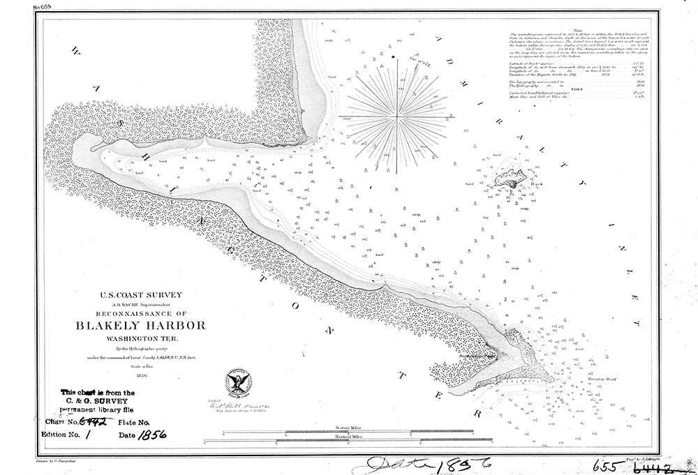1856 Nautical Map of Blakely Harbor