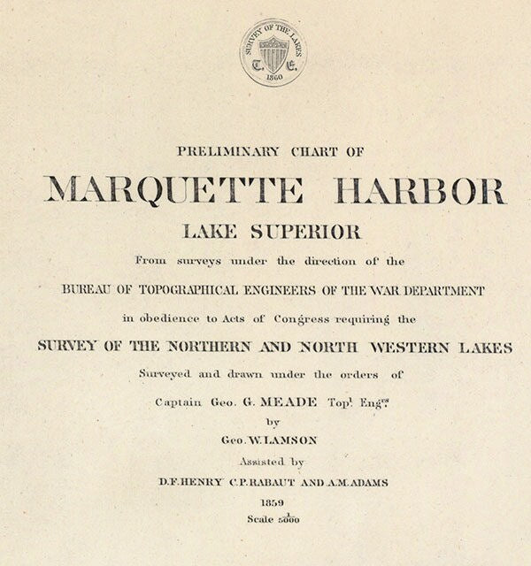 1859 Nautical Map of Marquette Harbor Lake Superior