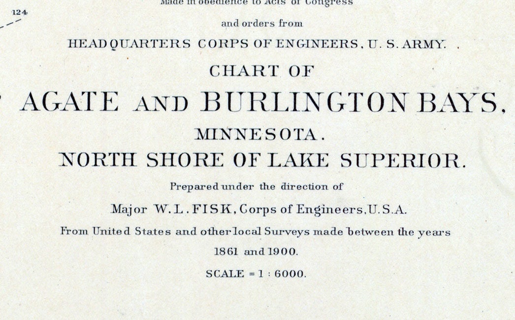 1901 Nautical Map of Agate & Burlington Bays Minnesota Lake Superior