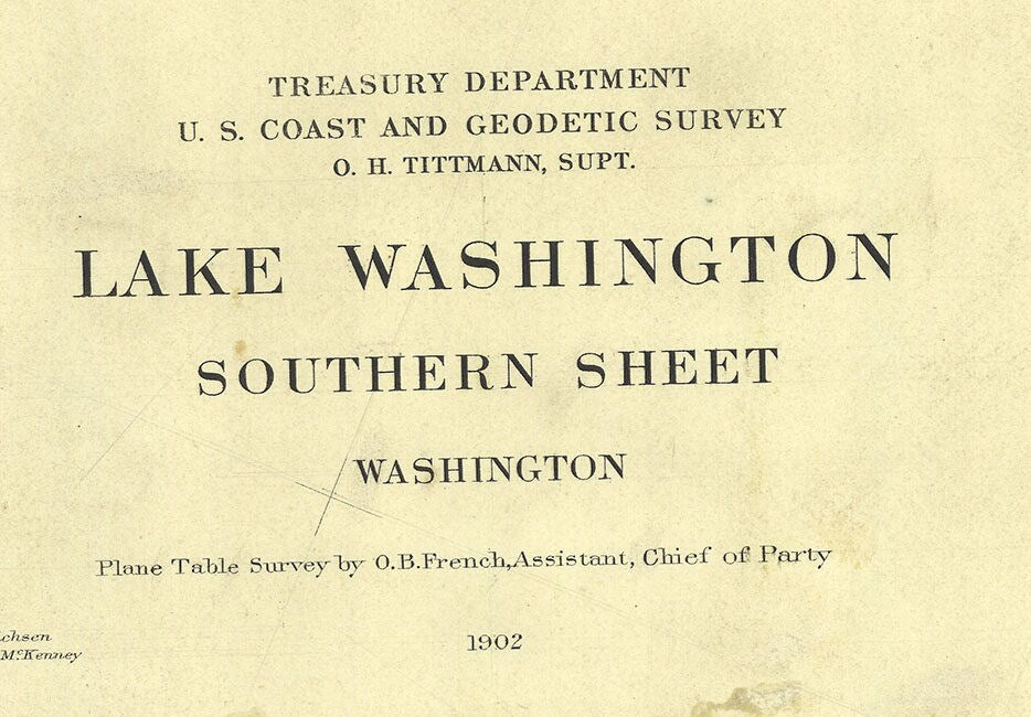 1902 Map of Lake Washington King County Washington