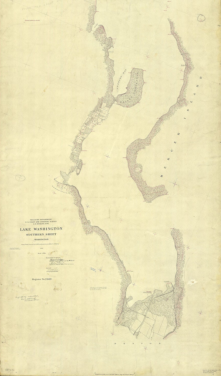 1902 Map of Lake Washington King County Washington
