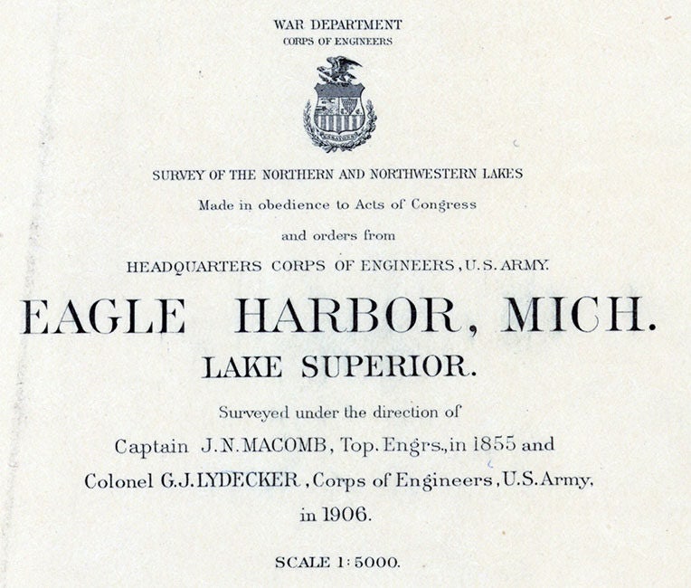1907 Nautical Map of Eagle Harbor Michigan Lake Superior