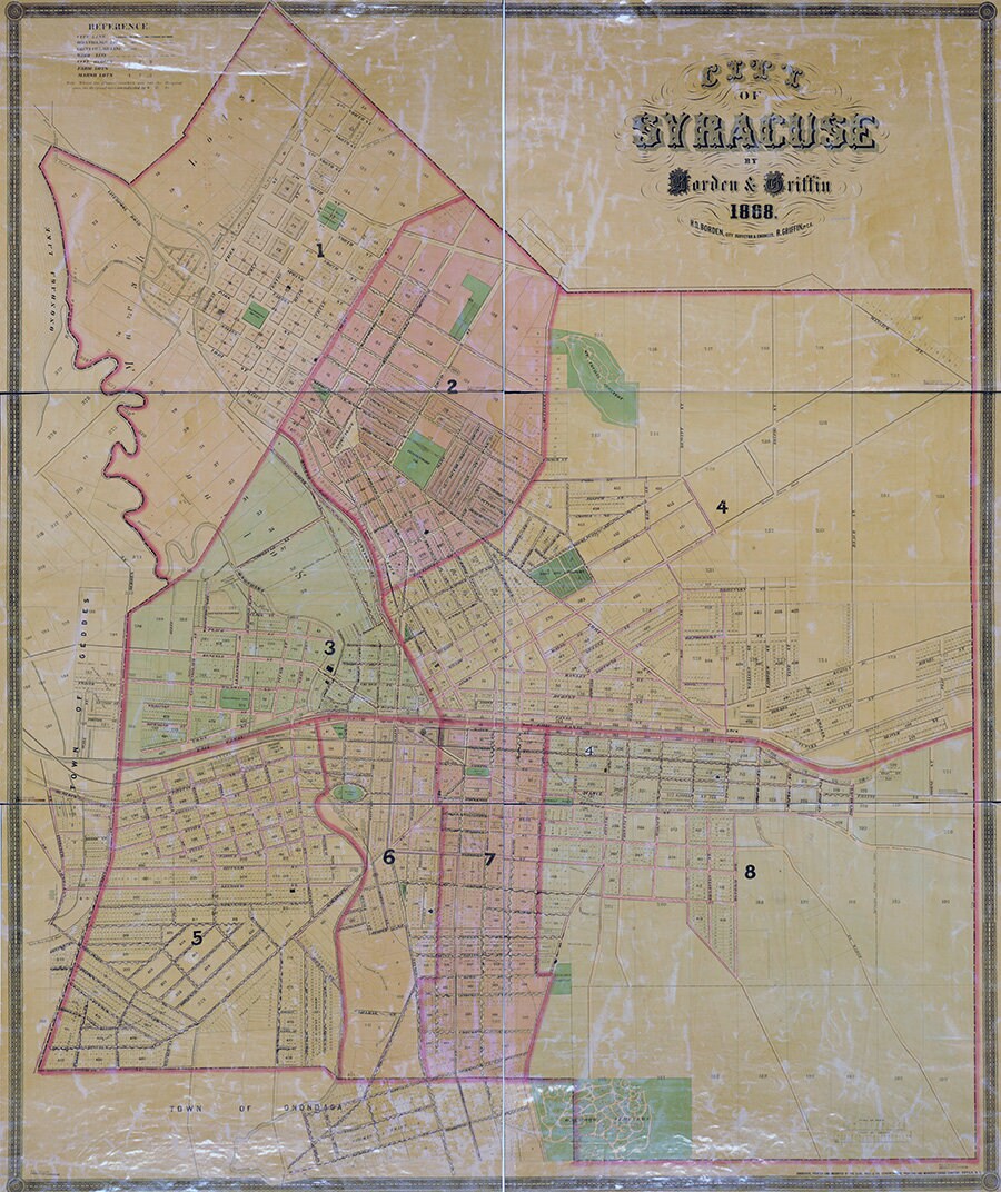 1868 Map of the City of Syracuse New York