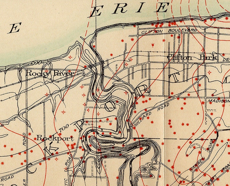 Cleveland Oil & Gas Field Map Cuyahoga County Ohio