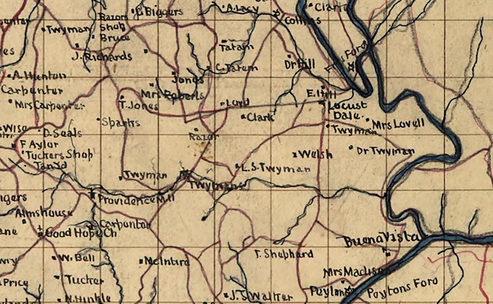 1860 Map of Madison County Virginia