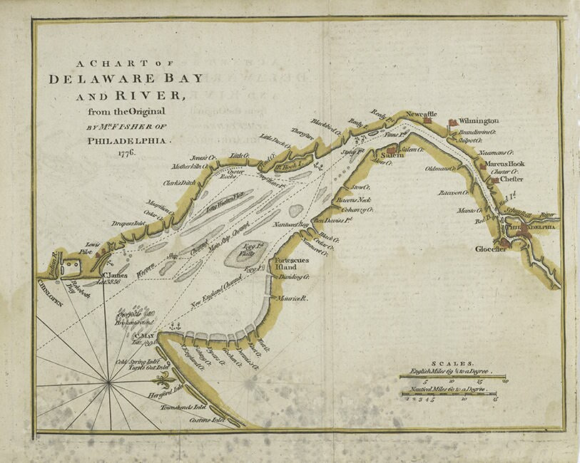 1776 Chart of the Delaware Bay and River