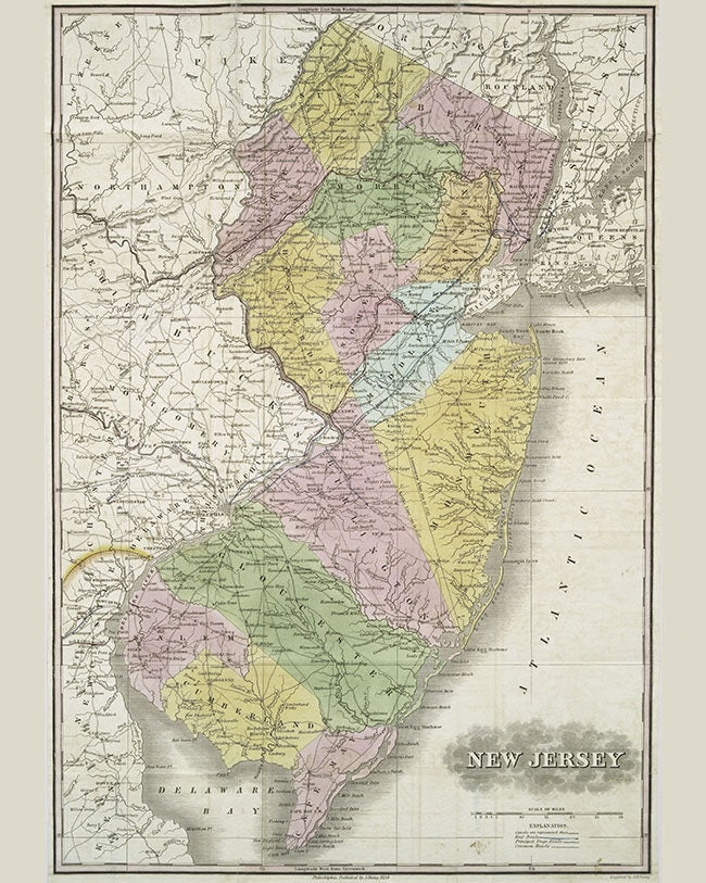 1834 Map of New Jersey