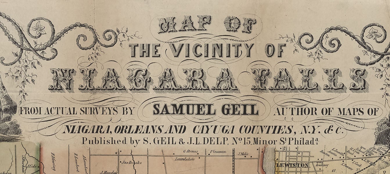 1853 Map of Niagara Falls New York and Vicinity