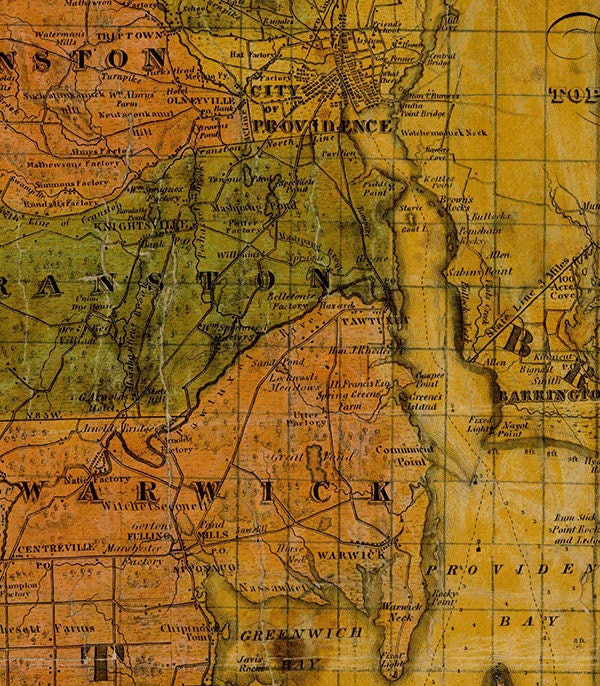 1831 Map of The State of Rhode Island