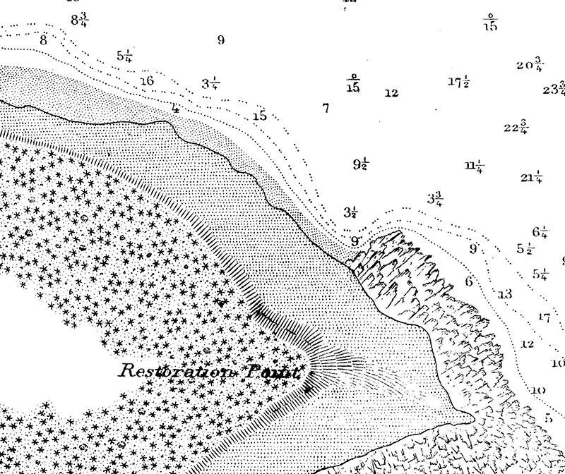 1856 Nautical Map of Blakely Harbor