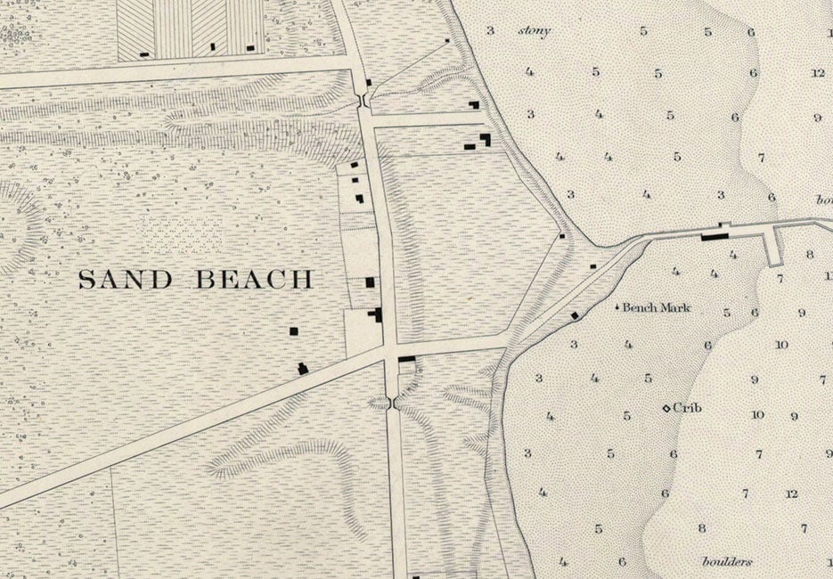 1876 Nautical Map of Harbor of Refuge Sand Beach Lake Huron