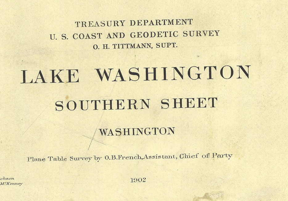 1902 Map of Lake Washington King County Washington