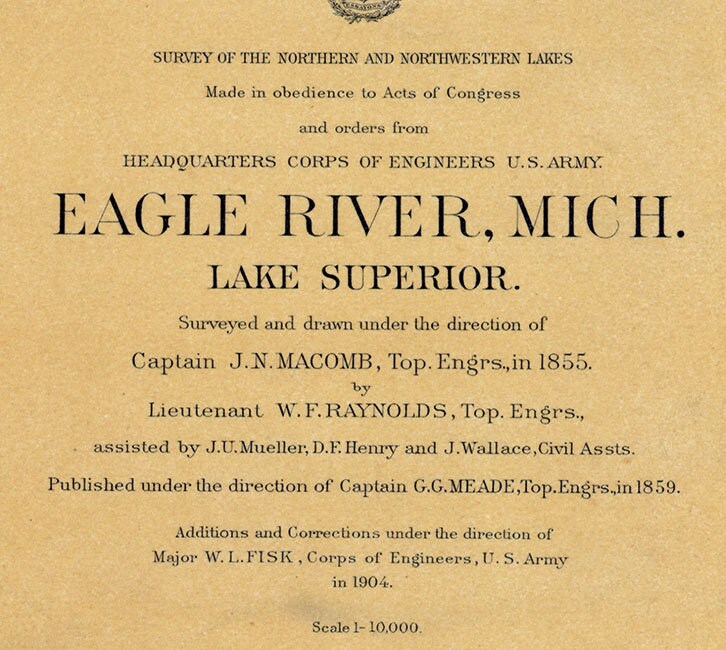 1904 Nautical Map of Lake Superior Showing Eagle River