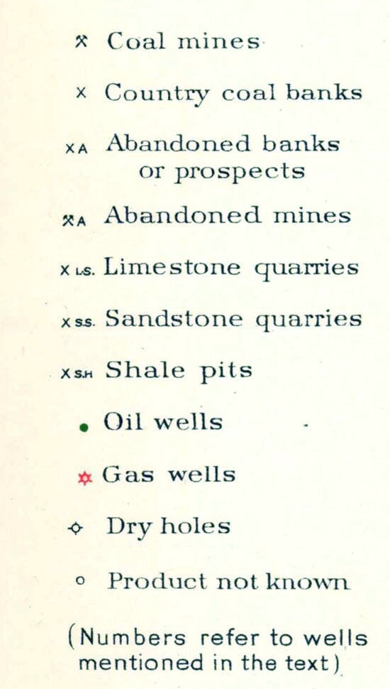 1907 Oil and Gas Well Map of the Amity Quadrangle Washington County Pennsylvania
