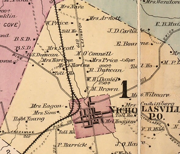 1877 Map of Northern Jessamine County Kentucky