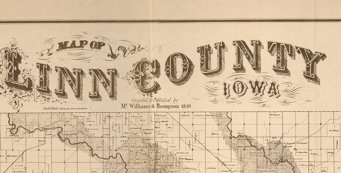 1859 Map of Linn County Iowa