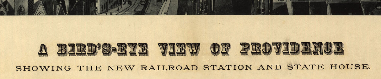 1895 Panoramic Map of Providence Rhode Island
