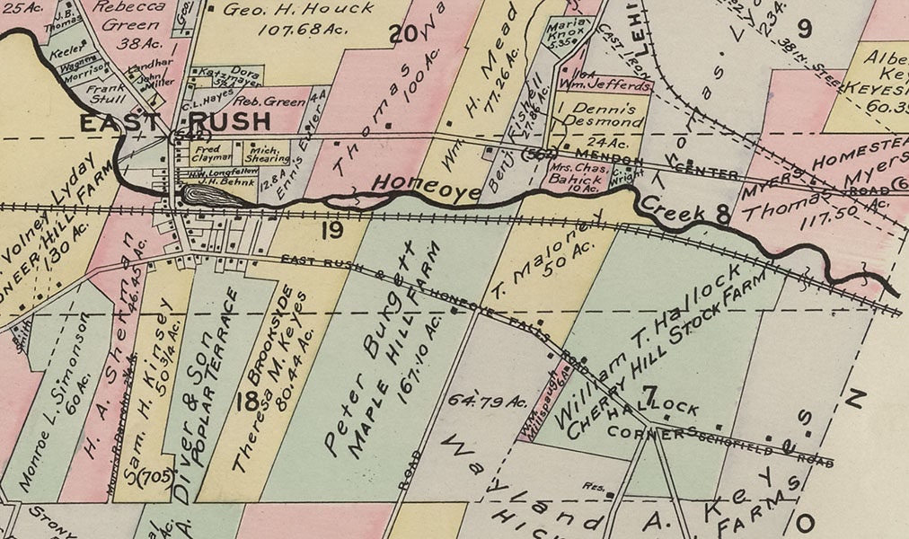 1902 Map of Rush Monroe County New York
