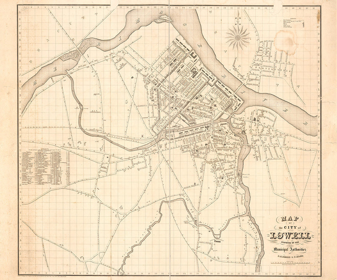 1841 Map of Lowell Massachusetts