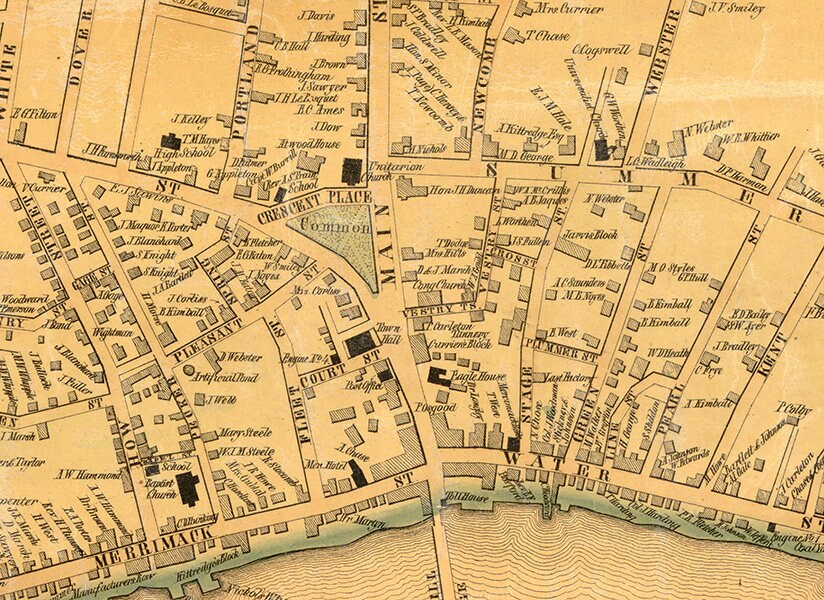 1851 Map of Haverhill Essex County Massachusetts
