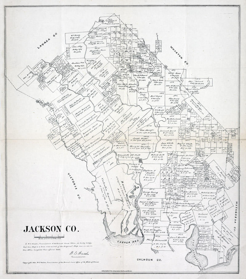1880 Map of Jackson County Texas