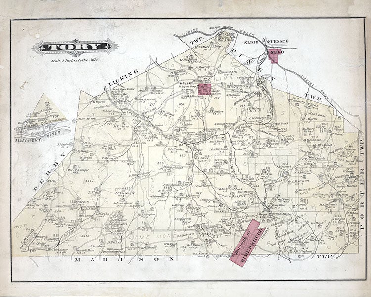 1877 Map of Troy Township Clarion County Pennsylvania