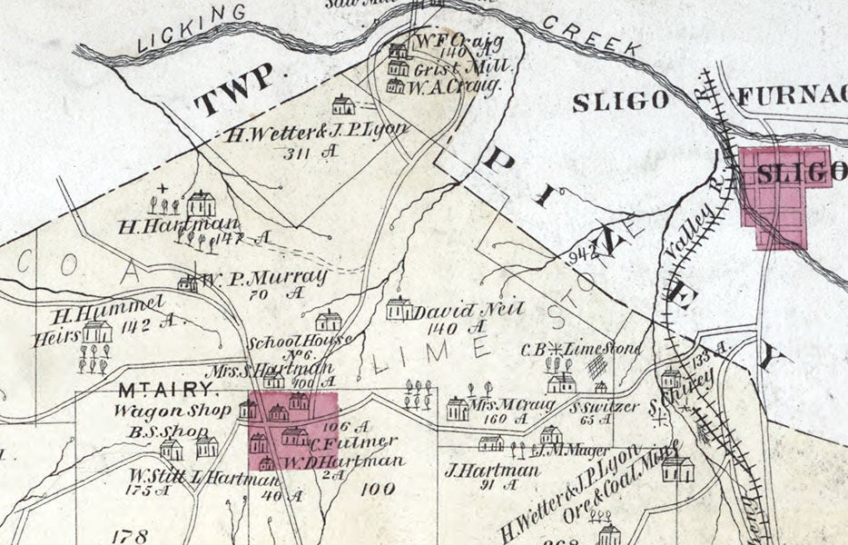 1877 Map of Troy Township Clarion County Pennsylvania
