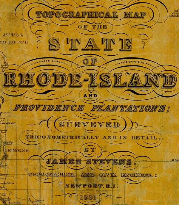1831 Map of The State of Rhode Island