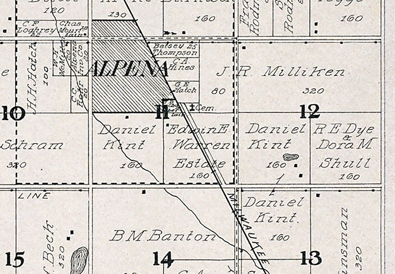 1909 Map of Alpena Township Jerauld County South Dakota