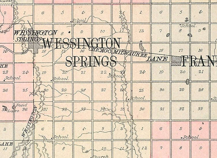 1909 Map of Jerauld County South Dakota