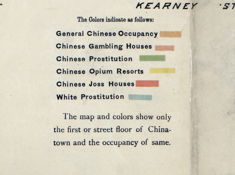 1885 Map of Chinatown in San Francisco California