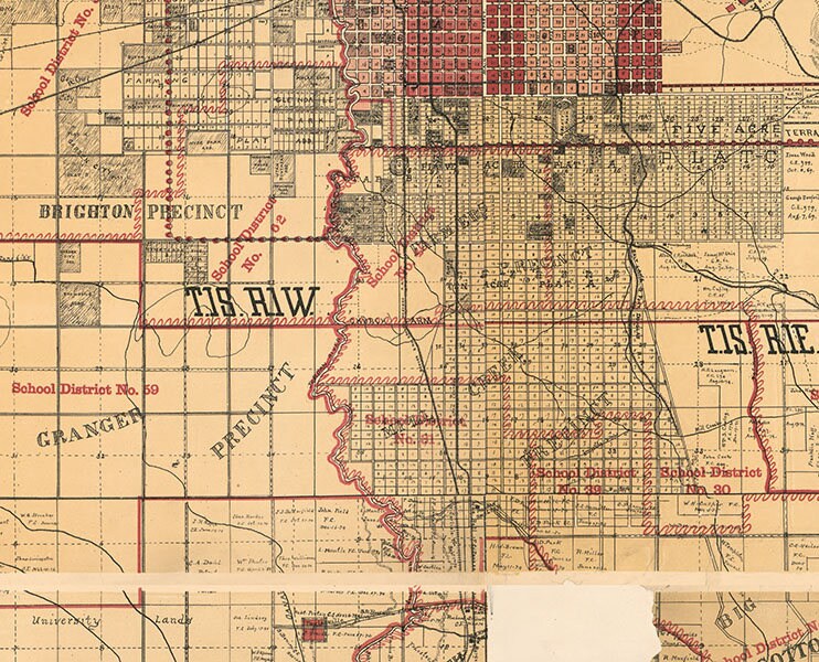 1890 Map of Salt Lake County Utah