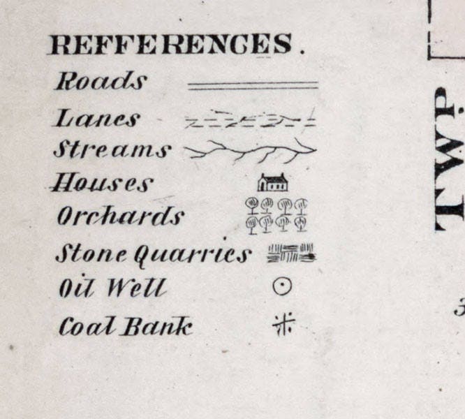 1877 Map of Highland Township Clarion County Pennsylvania Oil Wells