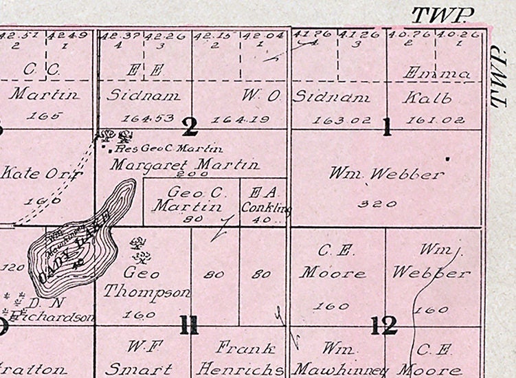 1909 Map of Anina Township Jerauld County South Dakota