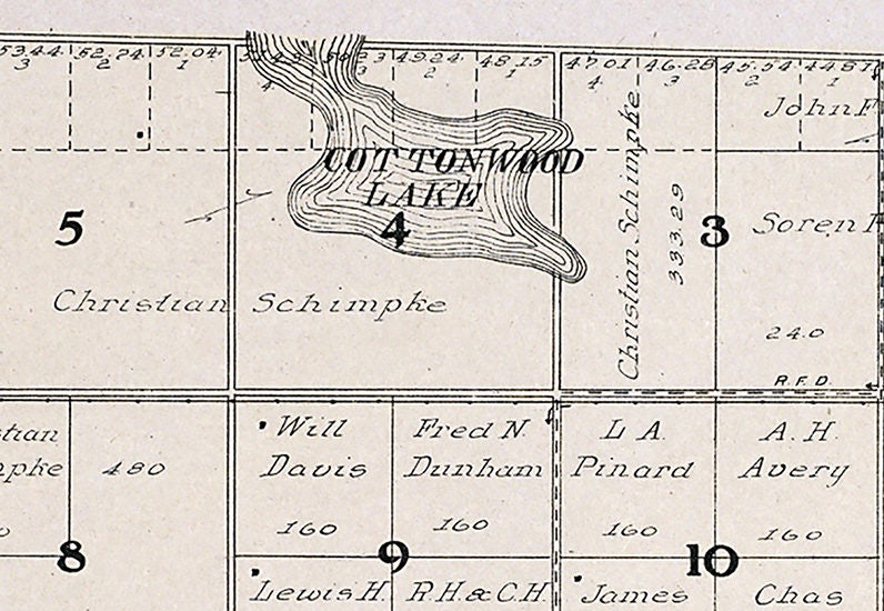 1909 Map of Harmony Township Jerauld County South Dakota