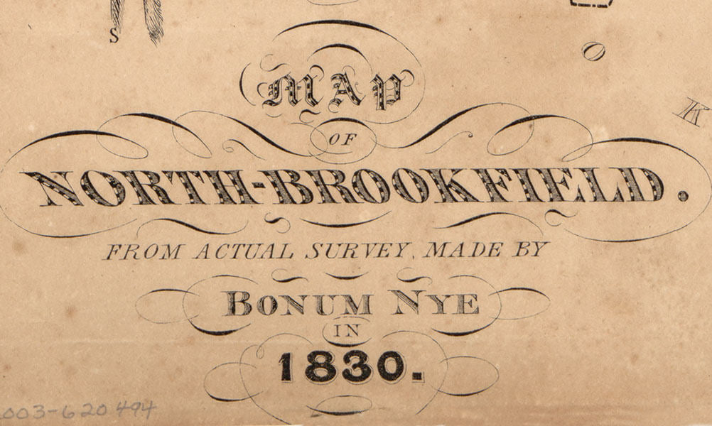 1830 Map of North-Brookfield Massachusetts