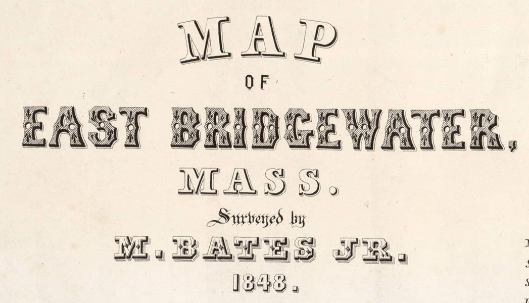 1848 Map of East Bridgewater Massachusetts