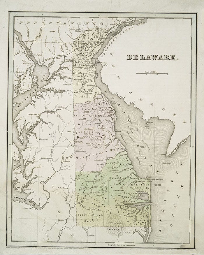 1838 Map of Delaware