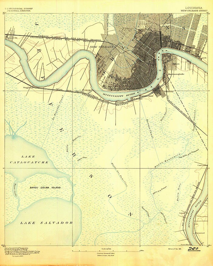 1891 Map of New Orleans La