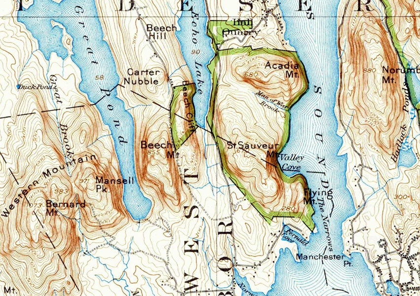1904 Map of Mount Desert Island Maine